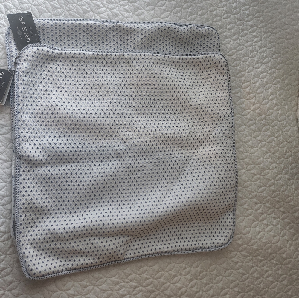 Sferra White and Gray Pillow 20x20